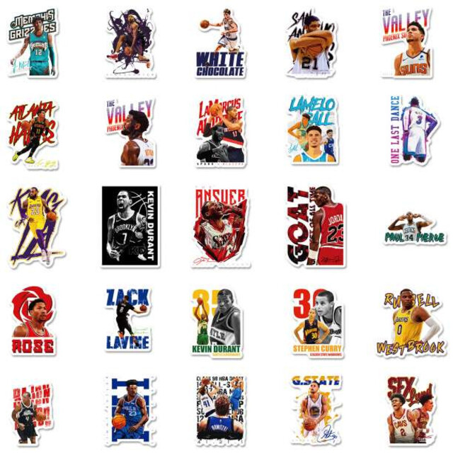 NBA バスケットボール 選手 プレイヤー 防水ステッカー 50枚 バスケ