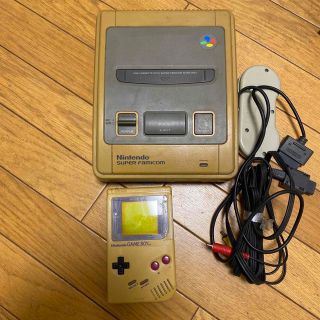 ゲームボーイ(ゲームボーイ)の【ジャンク品】Nintendo 初代ゲームボーイ、初代スーパーファミコン　セット(家庭用ゲーム機本体)