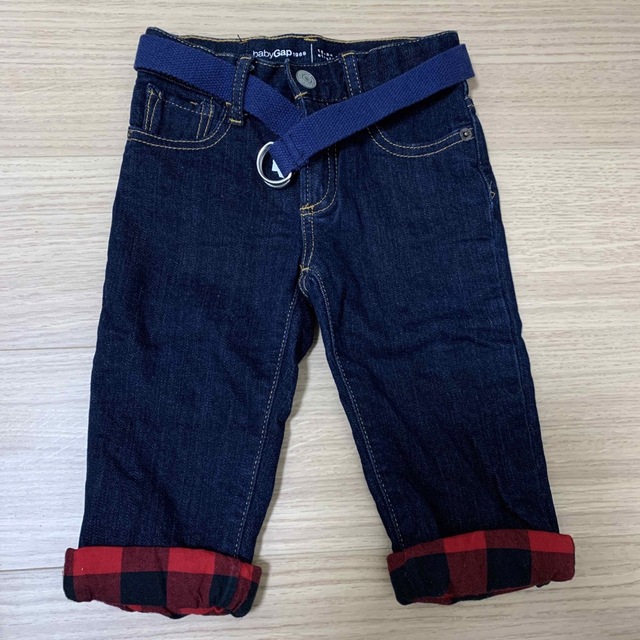 babyGAP(ベビーギャップ)の男の子　baby GAP デニム　チェック　18-24month 90㎝ キッズ/ベビー/マタニティのキッズ服男の子用(90cm~)(パンツ/スパッツ)の商品写真