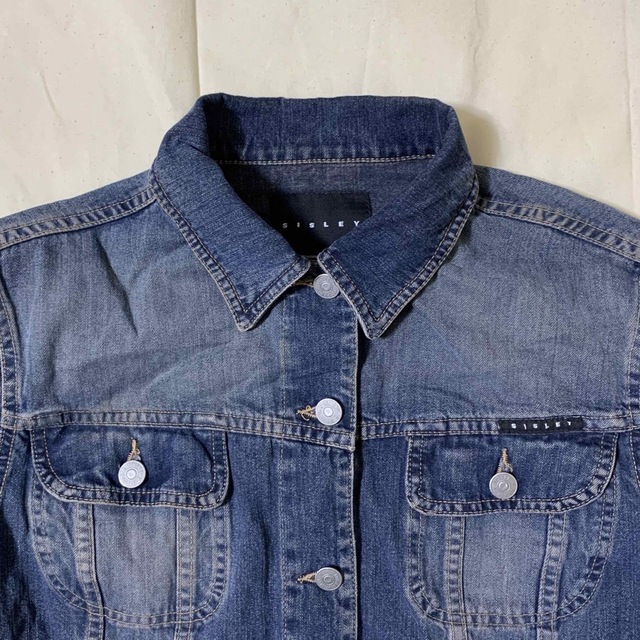 Sisley(シスレー)のSISLEYビンテージコットンデニムジャケット(イタリア製) レディースのジャケット/アウター(Gジャン/デニムジャケット)の商品写真