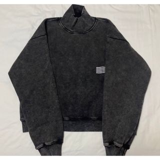 アレキサンダーワン(Alexander Wang)の新品アレキサンダーワンアシッドウォッシュコットン ハイネックプルオーバー(スウェット)