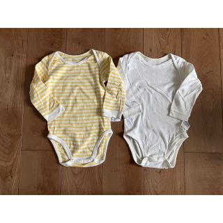 ユニクロ(UNIQLO)の中古 ユニクロ 肌着 ロンパース 長袖 ボーダー 90センチ セット(下着)