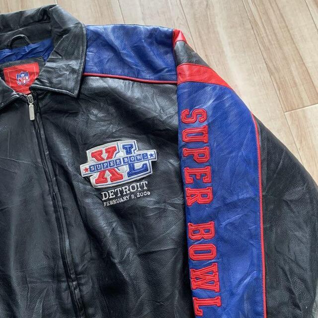 公認 2006 NFL SUPER BOWL スタジャン レザー L www