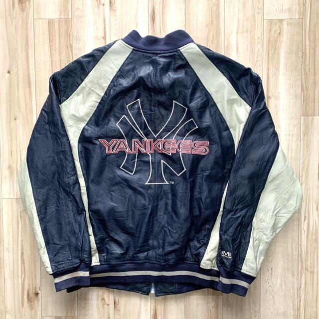 専用MLB YANKEES ヤンキース MIRAGE レザージャケット 刺繍ロゴ
