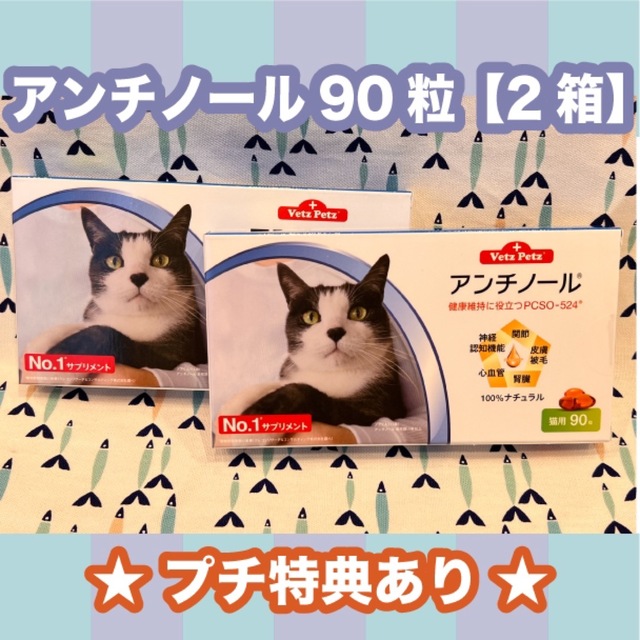 アンチノール 猫用 90粒 2箱〈おまけ付き〉の通販 by ミーナ＊。｜ラクマ