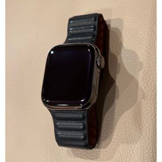 Apple Watch 7 41mm グラファイトステンレス ミラネーゼ レザー