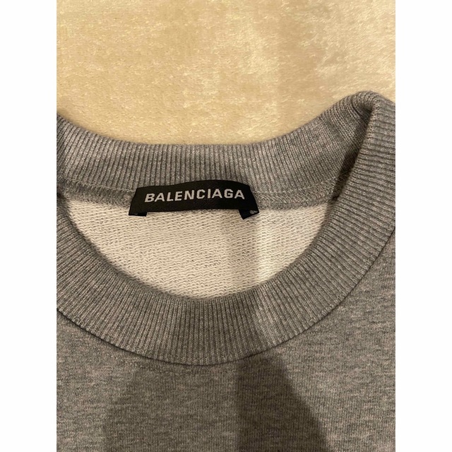 Balenciaga(バレンシアガ)のBALENCIAGA バレンシアガ グレー スウェット スモールロゴ XS メンズのトップス(スウェット)の商品写真