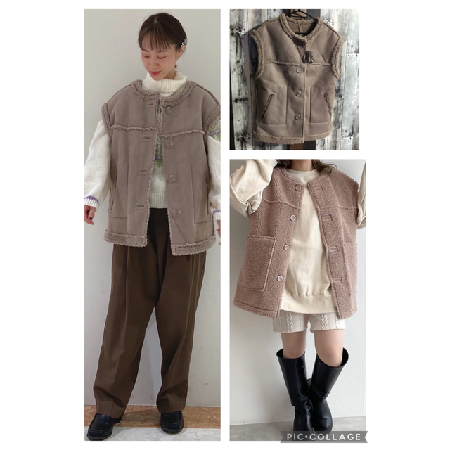 w closet(ダブルクローゼット)のwcloset＊2wayエコムートンベスト＊1点のみ レディースのトップス(ベスト/ジレ)の商品写真