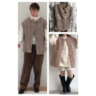 ダブルクローゼット(w closet)のwcloset＊2wayエコムートンベスト＊1点のみ(ベスト/ジレ)