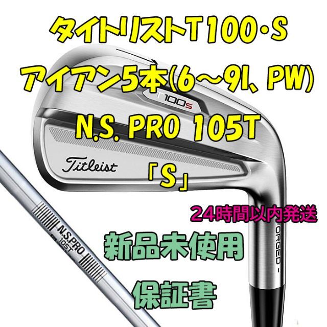 タイトリストT100S 5本(6～9I、PW) N.S. PRO 105T「S