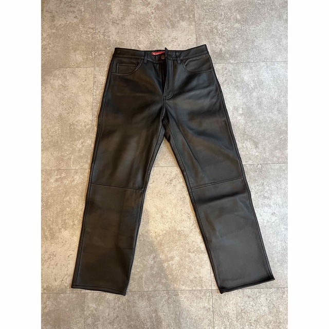 【保証書付】 ブラック30インチ　Supreme - Supreme Leather Jean 5-Pocket デニム/ジーンズ