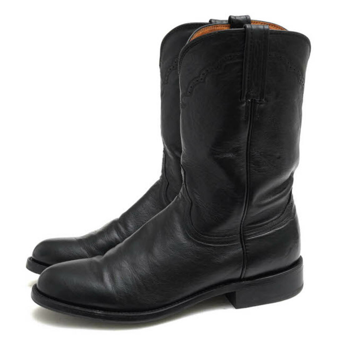 ルケーシー／Lucchese ウエスタンブーツ シューズ 靴 メンズ 男性 男性用レザー 革 本革 ブラック 黒  M1010.C2 BLACK LONESTAR CALF ROPER ローパーブーツ