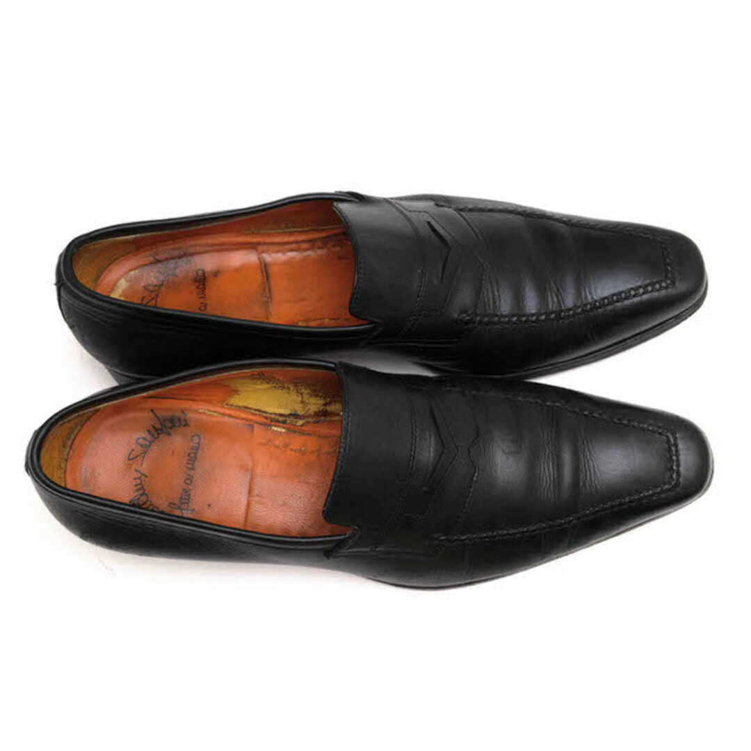 サントーニ／Santoni コインローファー ペニーローファー シューズ 靴 メンズ 男性 男性用レザー 革 本革 ブラック 黒  スリッポン レザーソール マッケイ製法 4