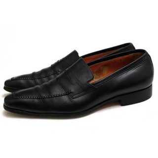 サントーニ(Santoni)のサントーニ／Santoni コインローファー ペニーローファー シューズ 靴 メンズ 男性 男性用レザー 革 本革 ブラック 黒  スリッポン レザーソール マッケイ製法(ドレス/ビジネス)