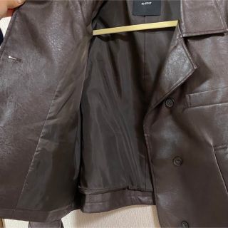 Re:EDIT - 2WAYフェイクレザーステンカラーショートブルゾンの通販 by