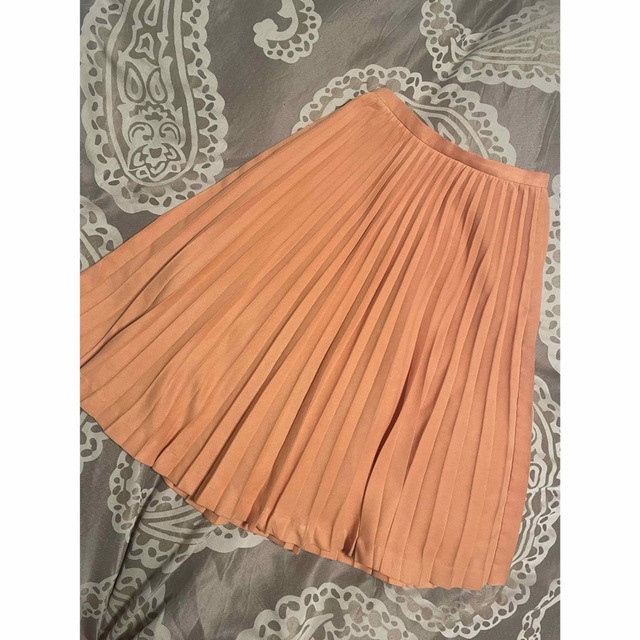 DOUBLE STANDARD CLOTHING(ダブルスタンダードクロージング)のダブルスタンダードクロージング　プリーツスカート　コーデュロイオレンジ レディースのスカート(ひざ丈スカート)の商品写真