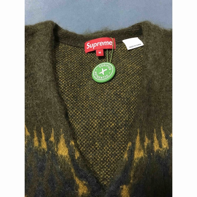 ブランド 新品 Supreme AbstractStripeCardigan モヘアカーディガン