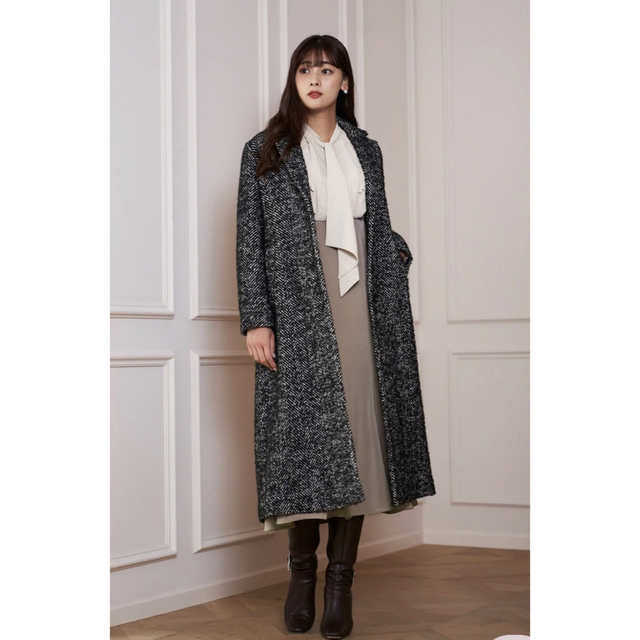 Her lip to(ハーリップトゥ)のHerringbone Wool-Blend Chester Coat レディースのジャケット/アウター(ロングコート)の商品写真