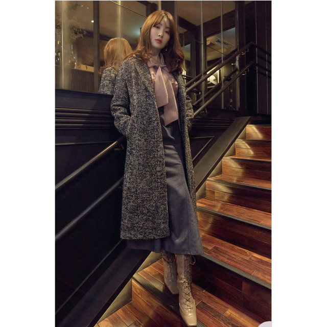 Her lip to(ハーリップトゥ)のHerringbone Wool-Blend Chester Coat レディースのジャケット/アウター(ロングコート)の商品写真