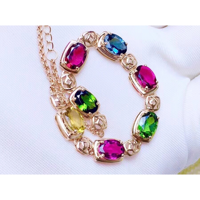 ⭐︎【高級】トルマリン ブレスレット k18 5.95ct - ブレスレット/バングル