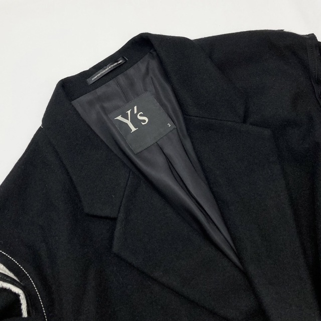 Y's - Y's 19AW メルトン 切替デザイン チェスターコート 黒2の通販 by