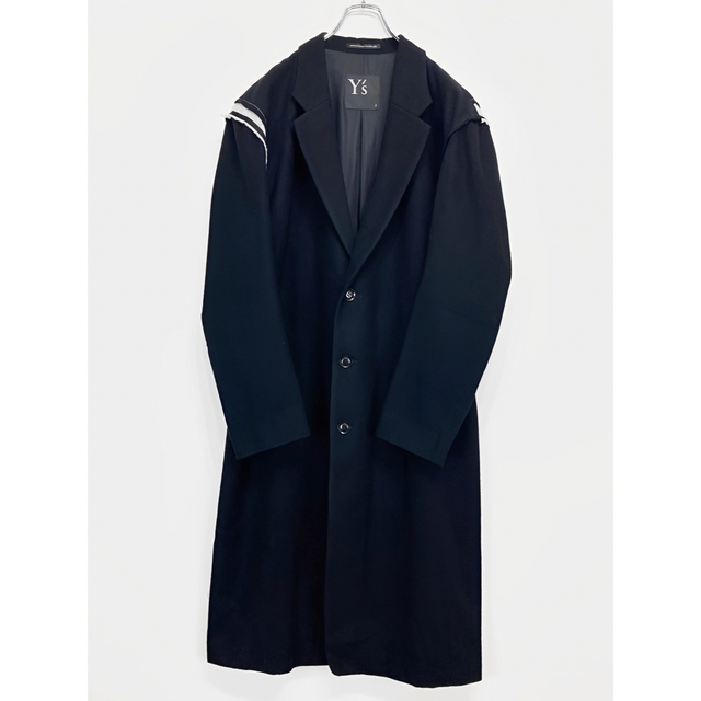 Y's - Y's 19AW メルトン 切替デザイン チェスターコート 黒2の通販 by