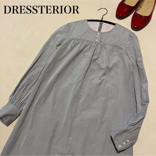 ドレステリア(DRESSTERIOR)のDRESSTERIOR ドレステリア　シャツワンピース　コットン　綿　青　ブルー(ひざ丈ワンピース)