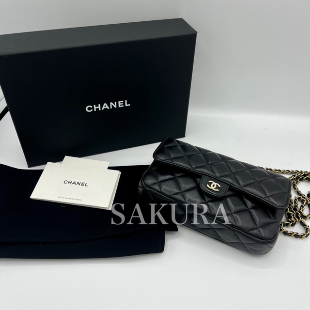 新品未使用 CHANELミニマトラッセ フラップフォンケース チェーンウォレッ