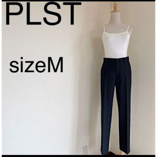 プラステ(PLST)のPLST テーパードパンツ　裏起毛 黒　無地(その他)