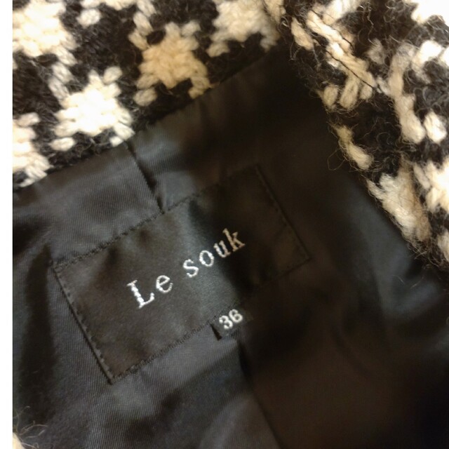 Le souk(ルスーク)の●Le souk●千鳥格子コート　36(S)サイズ レディースのジャケット/アウター(ロングコート)の商品写真