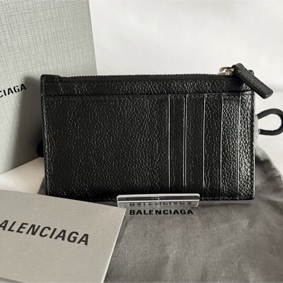 【大人気】バレンシアガ　コインケース　カードケース　ミニ　財布　ブラック　ロゴ
