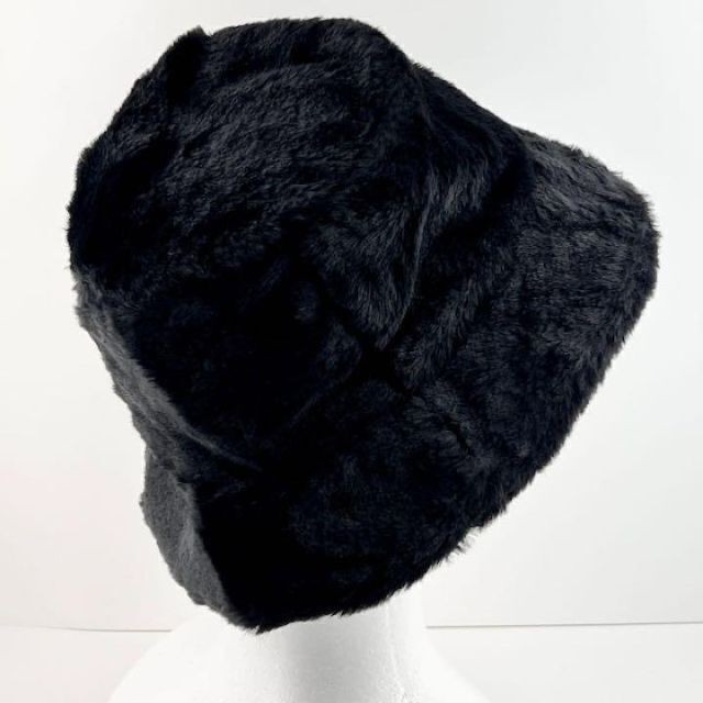 帽子 バケットハット ファー トレンド かわいい ユニセックス ブラック レディースの帽子(その他)の商品写真