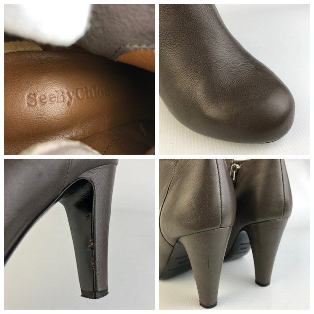 良品★See By Chloe★レザー サイドジップブーティ(36 1/2) 8