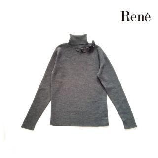 ルネ Rune□ウール ニット トップス タートルネック フリル グレー ...