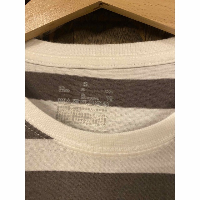 MUJI (無印良品)(ムジルシリョウヒン)の無印　ボーダーロンT グレー　S レディースのトップス(Tシャツ(長袖/七分))の商品写真