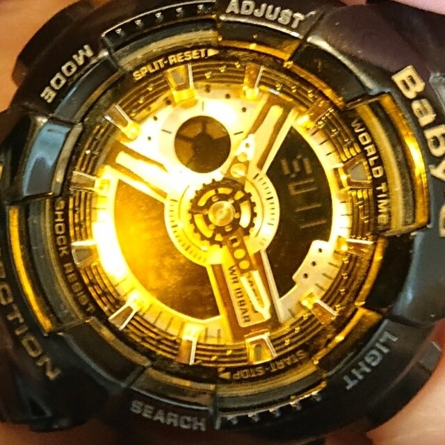 Baby-G(ベビージー)のカシオ レディース キッズ 腕時計 BA-110 5338 ブラック×ゴールド レディースのファッション小物(腕時計)の商品写真