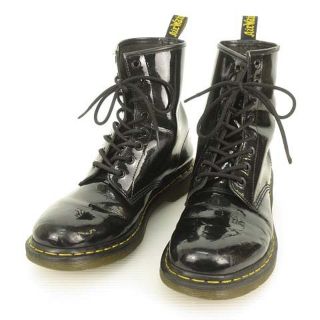 ドクターマーチン(Dr.Martens)の1460W 8ホール ブーツ パテント エナメル UK9 ブラック 黒(ブーツ)