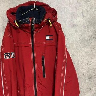 トミーヒルフィガー(TOMMY HILFIGER)の00s トミーヒルフィガー　ナイロンジャケット　ワンポイント　古着　メンズ　F4(ナイロンジャケット)