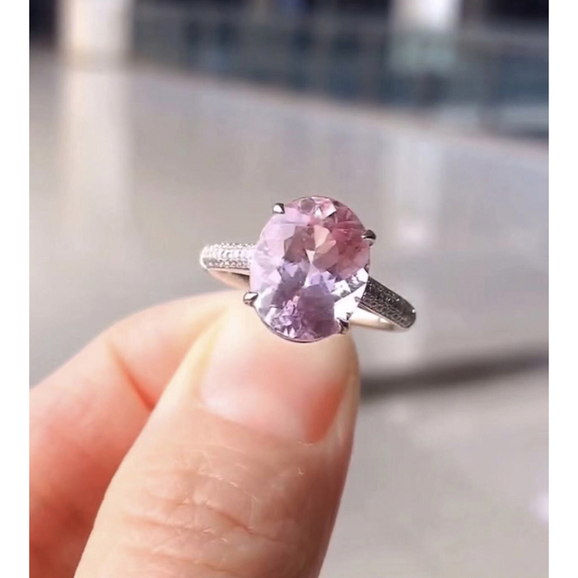 ⭐天然モルガナイト ダイヤ リング k18 3.98ct - リング(指輪)