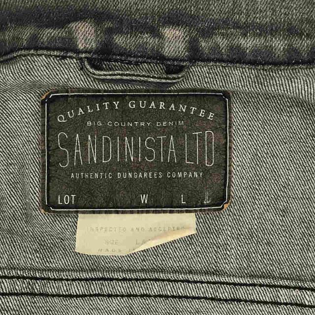 Sandinista(サンディニスタ)のSANDINISTA / サンディニスタ | B.C.Stretch Damaged Denim Jacket 3rd タイプ ストレッチ ダメージ 加工 デニム ジャケット | L | ブラック | メンズ メンズのジャケット/アウター(その他)の商品写真