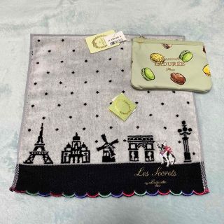 ラデュレ(LADUREE)の新品未使用　ラデュレ　タオルハンカチ　ティッシュケース　セット　(1)(ハンカチ)