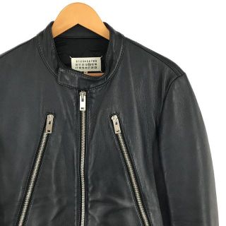 マルタンマルジェラ(Maison Martin Margiela)の【美品】  Maison Martin Margiela / メゾンマルタンマルジェラ | 2015AW  | ⑭ 八の字 羊革 ラムレザー シングル ライダース ジャケット | 46 | ネイビー | メンズ(その他)