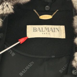 BALMAIN バルマン シルク100% コートファー付 9号