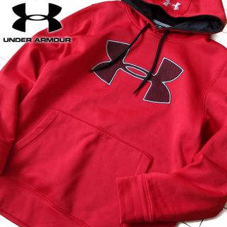 アンダーアーマー(UNDER ARMOUR)のアンダーアーマー S メンズ 裏起毛パーカー レッド(パーカー)