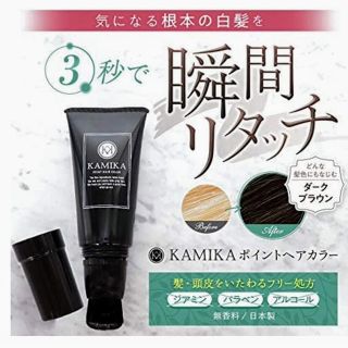 カミカ(KAMIKA)のKAMIKA　ポイントヘアカラー　ダークブラウン （刷毛付きチューブ30g）(白髪染め)