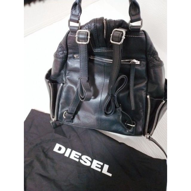 DIESEL ディーゼル LE-MHONIC リュック 本革 レザーリュック 黒