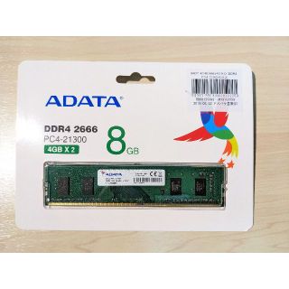 ADATAメモリ AD4U2666J4G1 DDR4-2666(PCパーツ)