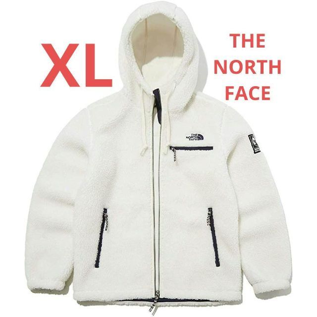 海外限定】XL ノースフェイス アイボリー ボアフリースジャケット