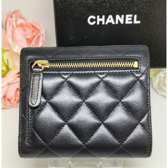 CHANEL(シャネル)の✨極美品✨シャネル クラシックマトラッセ 3つ折り財布 ブラックラムスキン レディースのファッション小物(財布)の商品写真