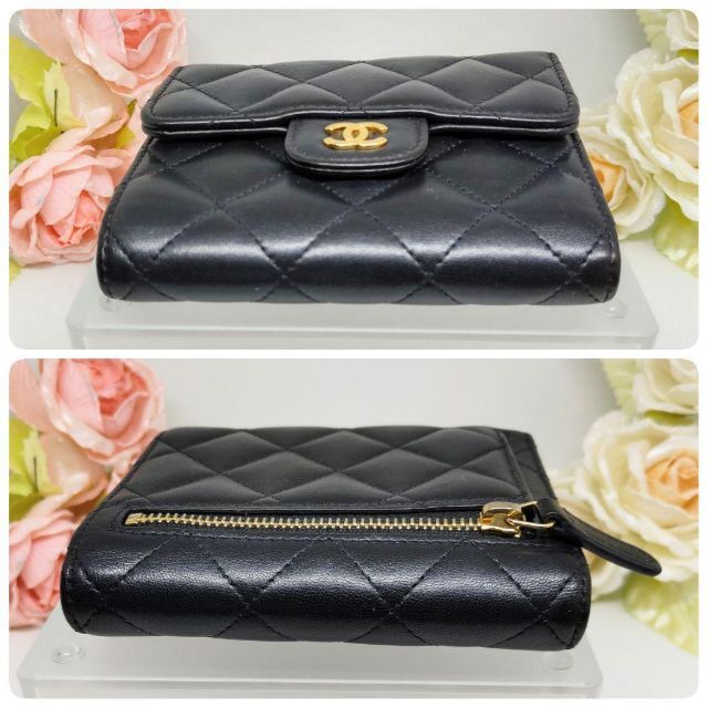 CHANEL(シャネル)の✨極美品✨シャネル クラシックマトラッセ 3つ折り財布 ブラックラムスキン レディースのファッション小物(財布)の商品写真